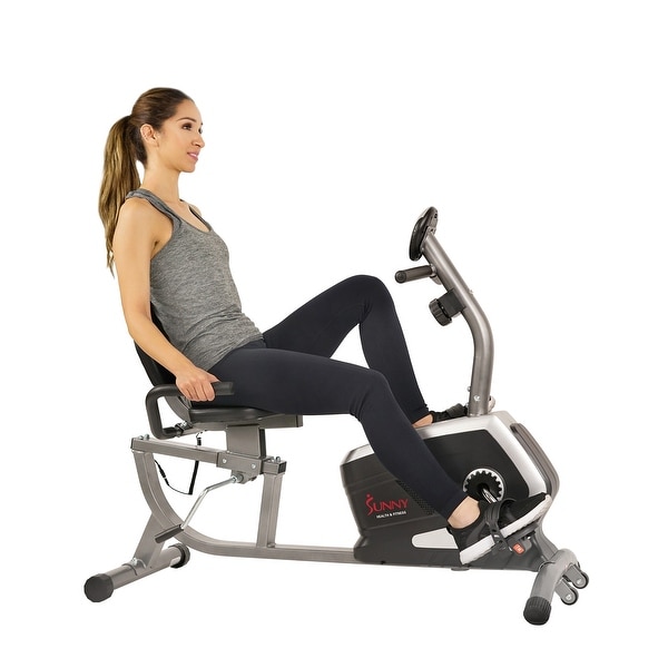 Sunny Health Fitness Mini EXERCISE BIKE,Portable Magnetic STATIONARY BIKE Gray 