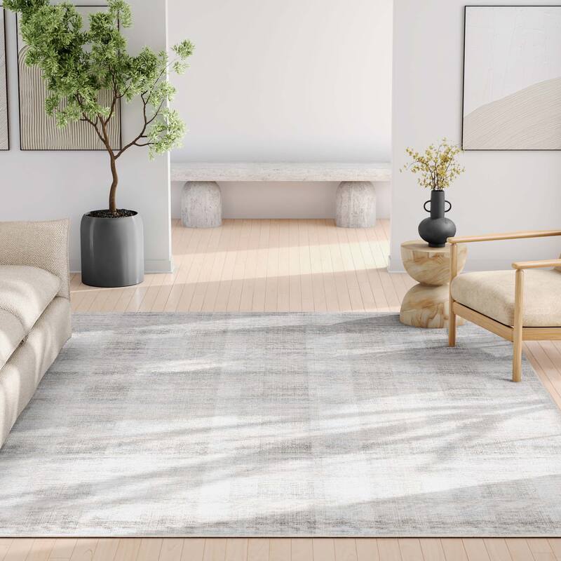 Well Woven Abstract Parquet Retro Plaid Flat-Weave Machine Washable Area Rug