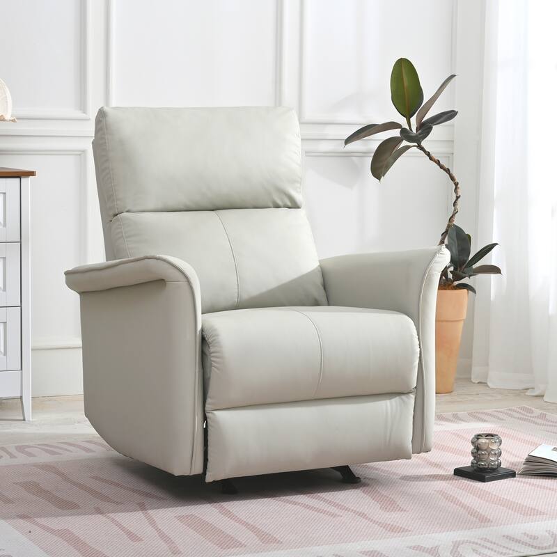 Manual Rocker Recliner Chair for Adults,Rocking Glider Recliner for Small Spaces,PU Leather Rocking Chair