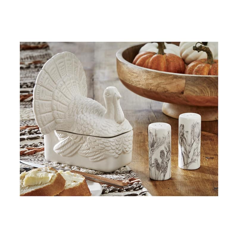 Grateful Gatherings Set of 2 Ceramic Salt and Pepper Shakers Fall Harvest Multicolor Hand Wash Only 3.67 in H