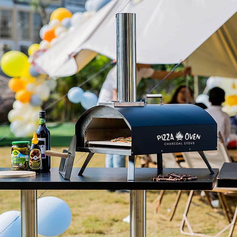 Portable Outdoor Stainless Steel Pizza Oven - 15.7-in W x 20-in D x 28-in H