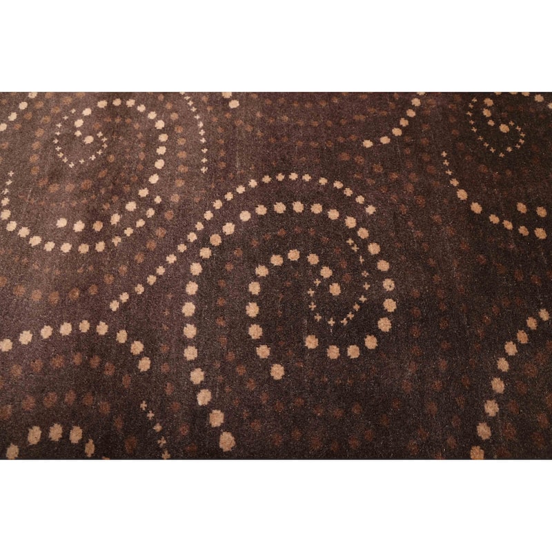 ECARPETGALLERY Hand-knotted Legacy Dark Brown Wool Rug - 8'0 x 9'6