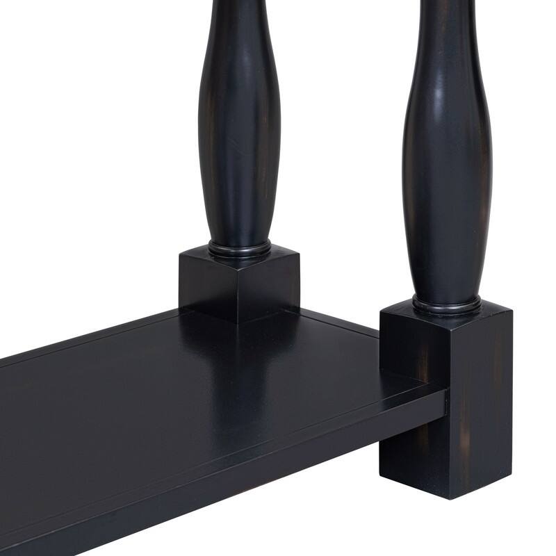 63"Long Console Table with 3 Drawers and Shelf for Entryway and Living Room in Mediterranean Design