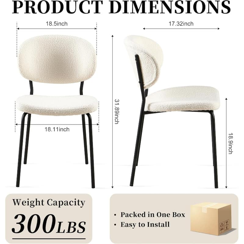 Howtai Round Kitchen Dining Chairs Upholstered,Metal Legs