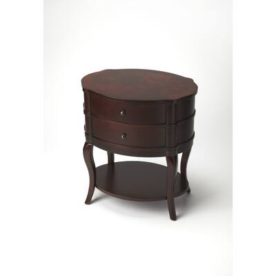 Oval Cherry Finish Side Table