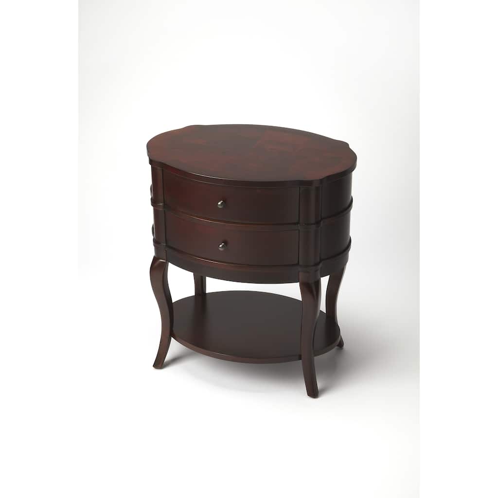 Oval Cherry Finish Side Table