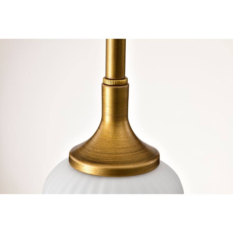 Solara Mini Pendant Natural Brass Finish Frosted Ribbed Glass - Natural Brass