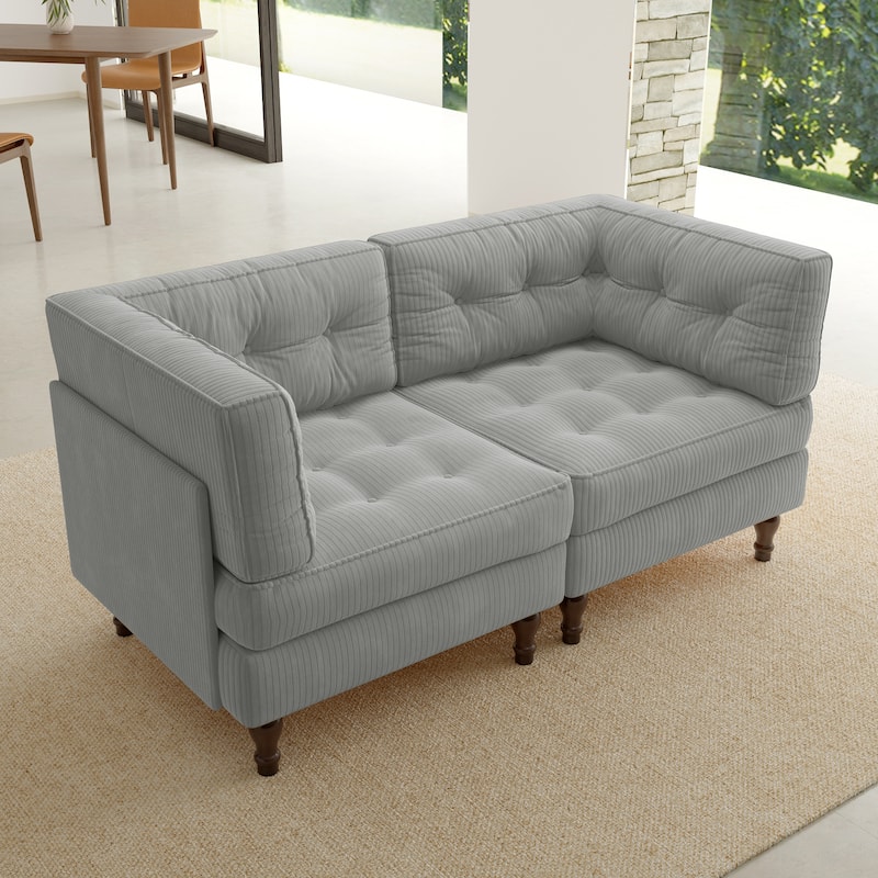 Oversized Sofa Corduroy Tufted Modular Sectional Set
