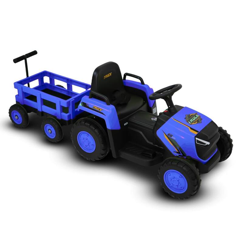 12V Electric Toddlers Ride on Tractor Toy with Detachable Garden Cart for Kids Best Gifts - Blue