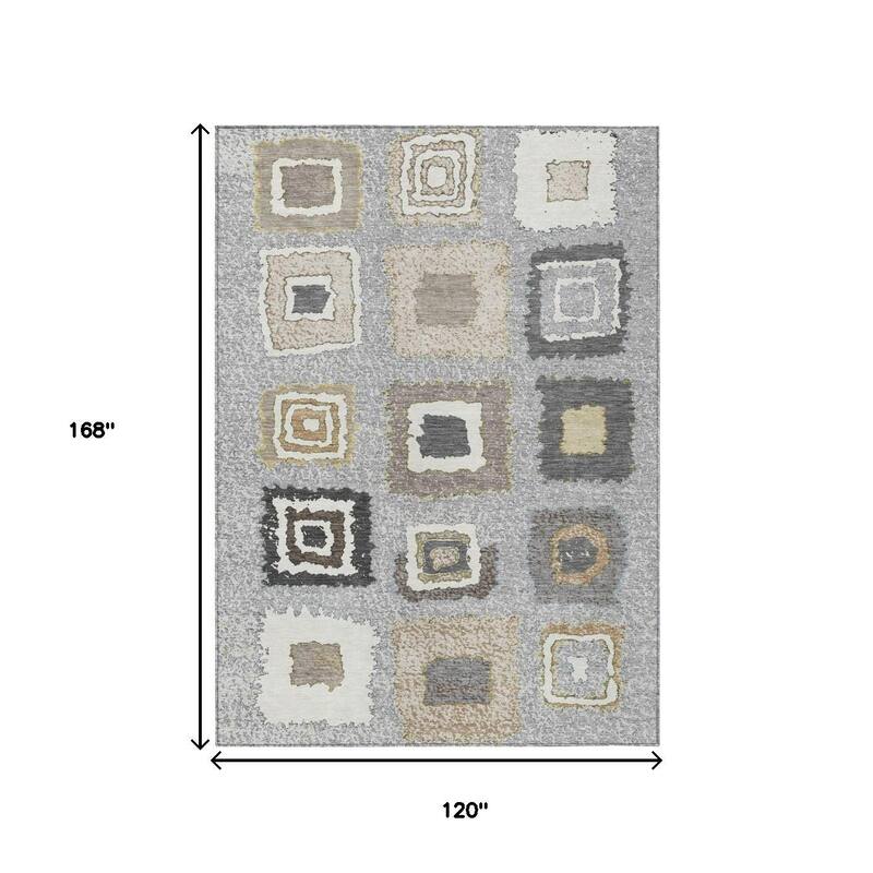 HomeRoots Geometric Transitional Rectangle Outdoor Rug
