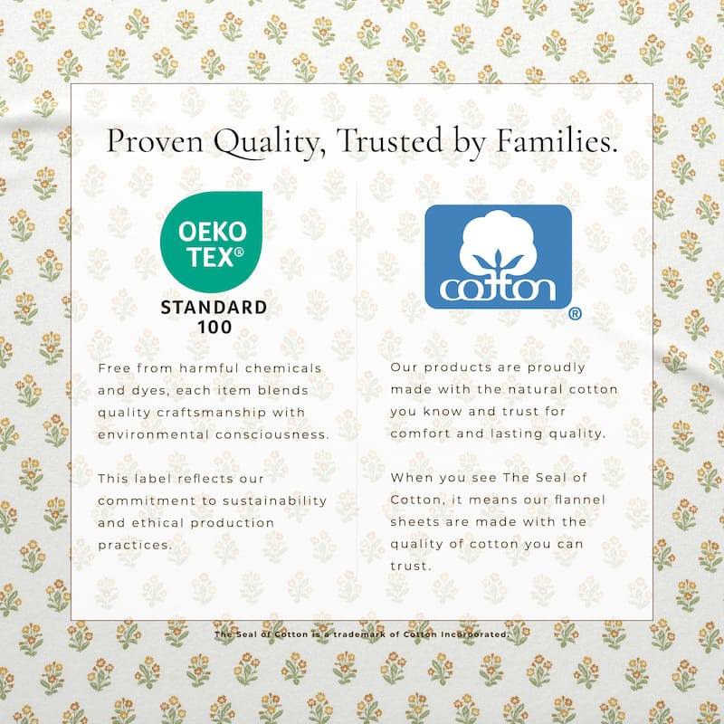 Linery & Co. Ultra-Soft Turkish Cotton Flannel Winter Floral Print Sheet Set