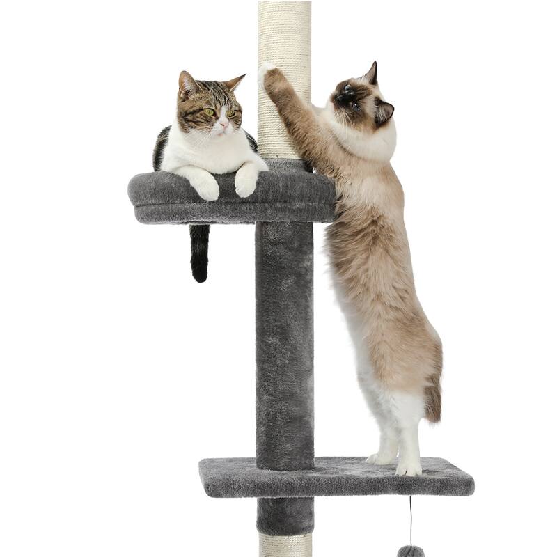 Interactive Adjustable 5-Tier Floor to Ceiling Cat Tower