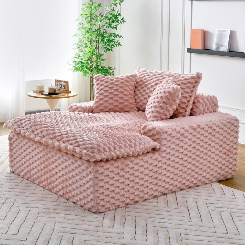 51-inch Pink Corduroy Sofa for Multiple Scenarios