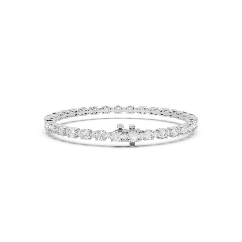 Auriya 14K Gold Alternating Round Lab Grown Fashion Bracelet 8 ct. tw. (F-G VS)