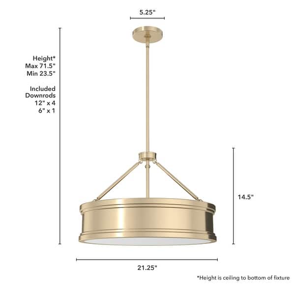 dimension image slide 0 of 6, Hunter Capshaw Modern Drum Pendant - Dining Room, Entry, Kitchen Island - Contemporary, Transitional