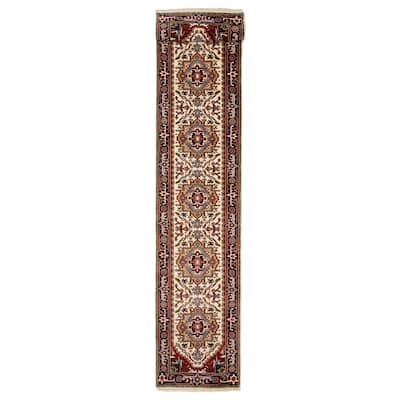 ECARPETGALLERY Hand-knotted Serapi Heritage Cream Wool Rug - 2'7 x 19'5