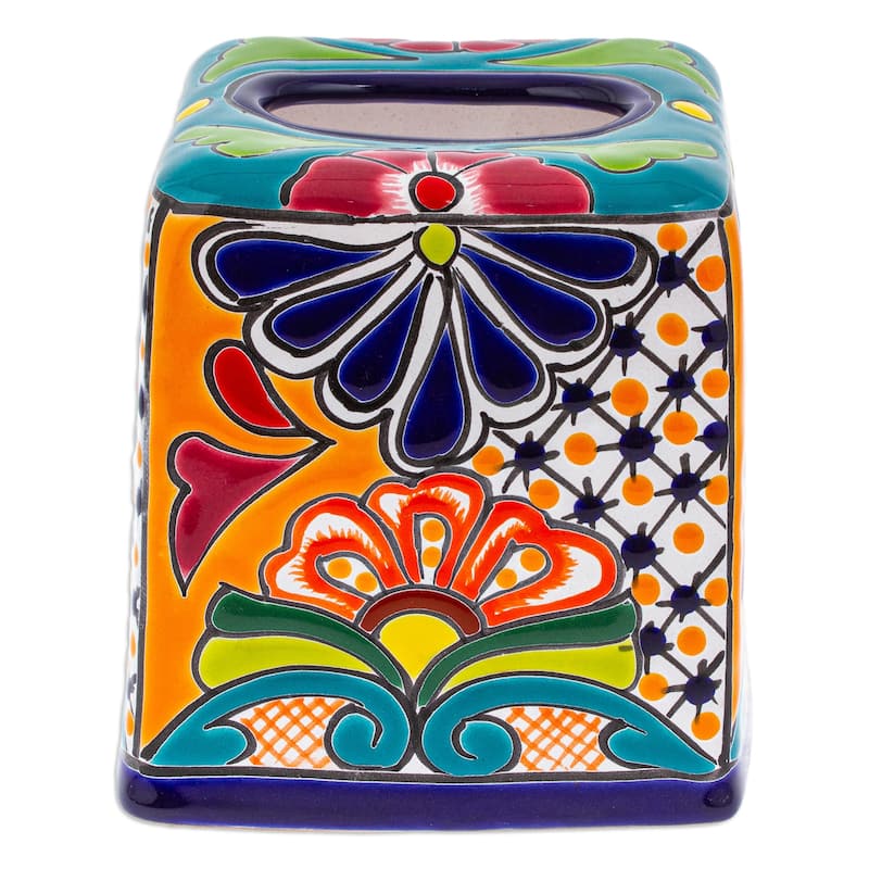 Novica Handmade Classic Convenience Ceramic Tissue Box Cover