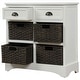 preview thumbnail 13 of 48, 28” Farmhouse Solid Wood Storage Cabinet with Two Drawers and Four Rattan Baskets