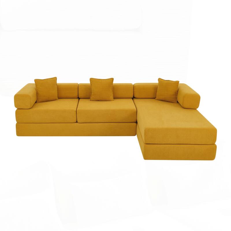 Modular Sectional Sofa with L-Shape Chaise, Boneless Cloud Couch with Deep Seat
