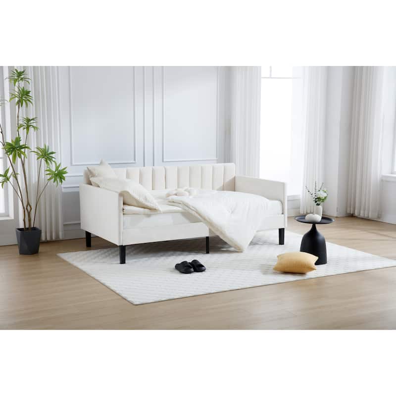 Epiphyllum Modern Twin Size Daybed with Ribbed Tufted Backrest byChristopher Knight Home