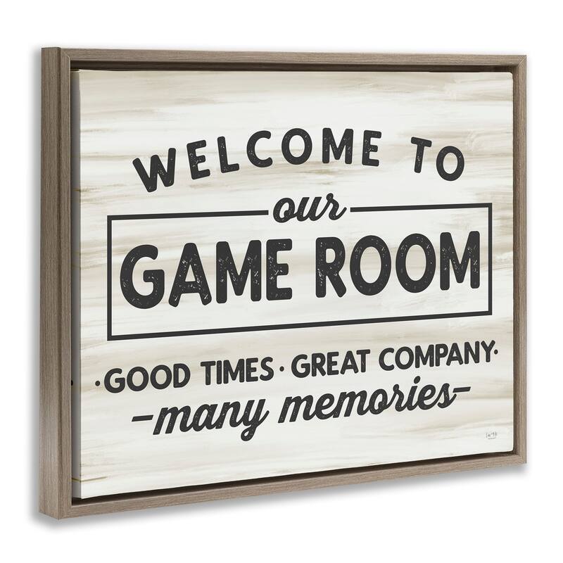 Stupell Welcome To Game Room Framed Floater Canvas Wall Art Design by Lux Me Designs