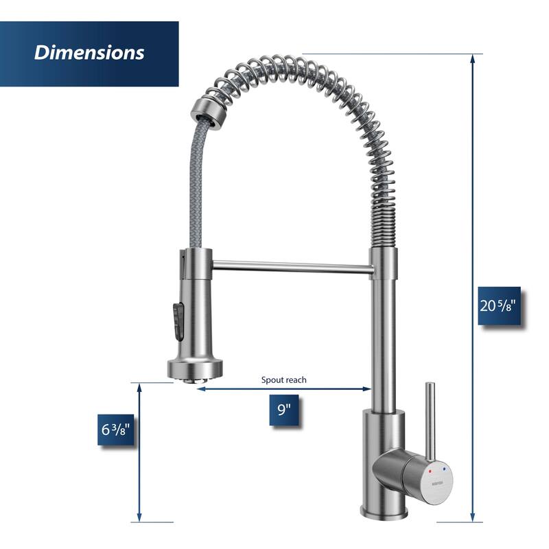 Karran Kadira Single-Handle Pull-Down Sprayer Kitchen Faucet