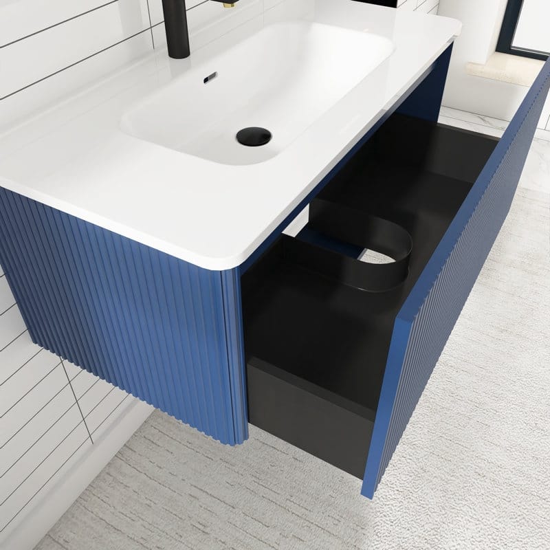 30 inch Wall-Mounted Bathroom Vanity Set with Integrated Ceramic Sink - 30" x 18"
