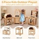 preview thumbnail 5 of 7, 3-Piece Outdoor Kitchen Set Mud Kitchen with Separate BBQ Grill and Pizza Oven-Natural - Multi
