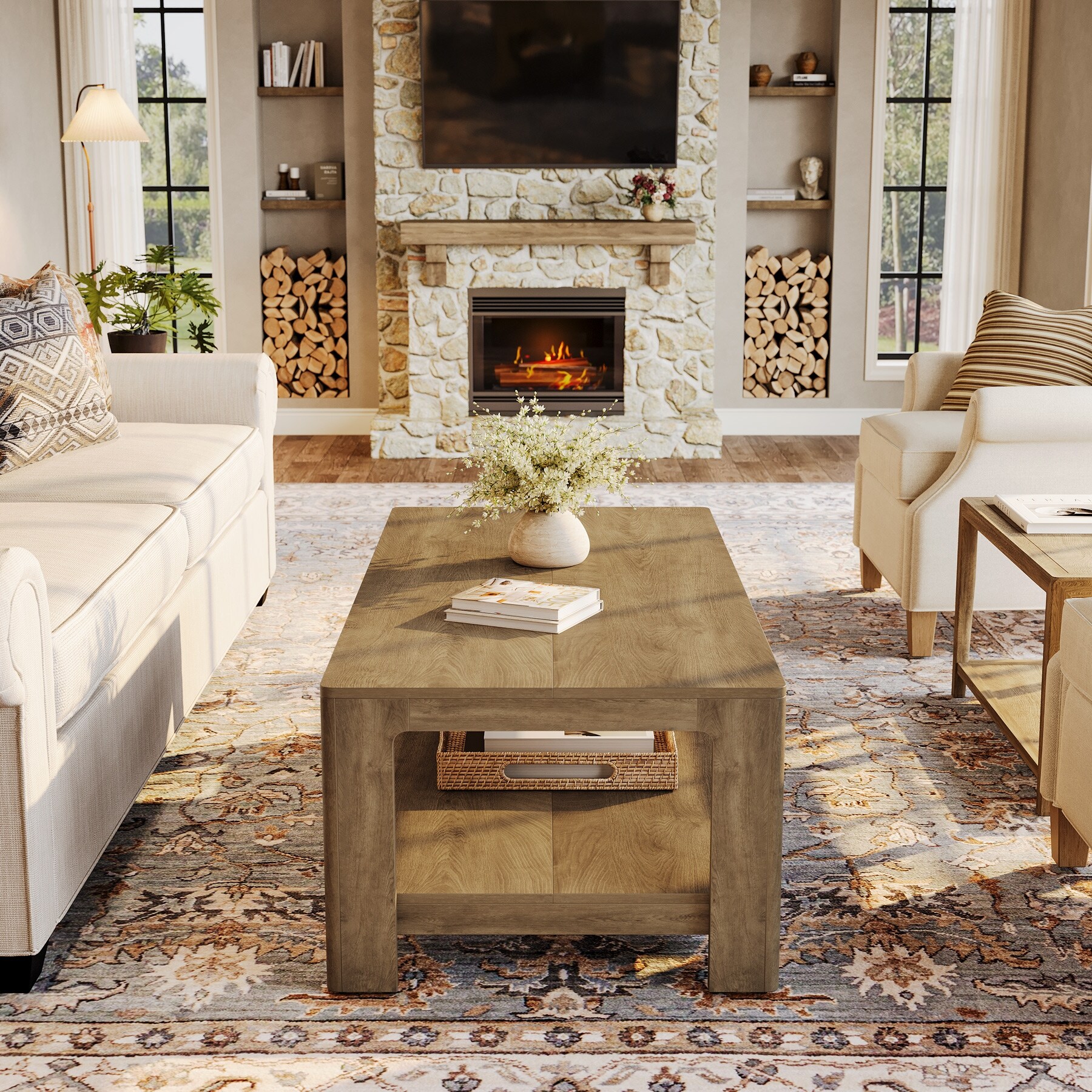 センターテーブル・ローテーブル A. PETERSEN LIVING TABLE 2-Tier Coffee Table for Living Room - Overstock - 43948560