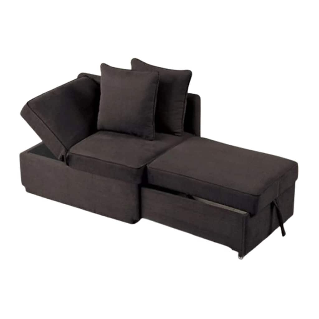 Bernie Modular Convertible Chair Futon, Gray, Multiple Configurations, 2 Pillows