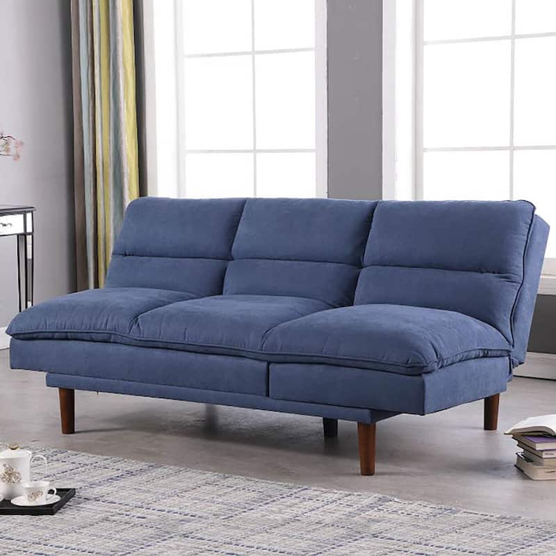 Modern Armless Fabric Blue Sofa Bed Adjustable Folding Sofa - 37.01*76.38*41.73 inches - 37.01*76.38*41.73 inches - Blue