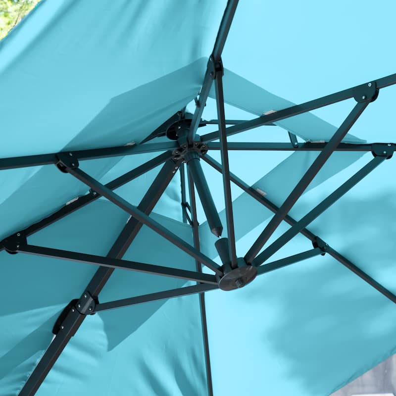 Furniture of America Aires 8-foot Steel Square Cantilever Offset Tilt Roma Umbrella