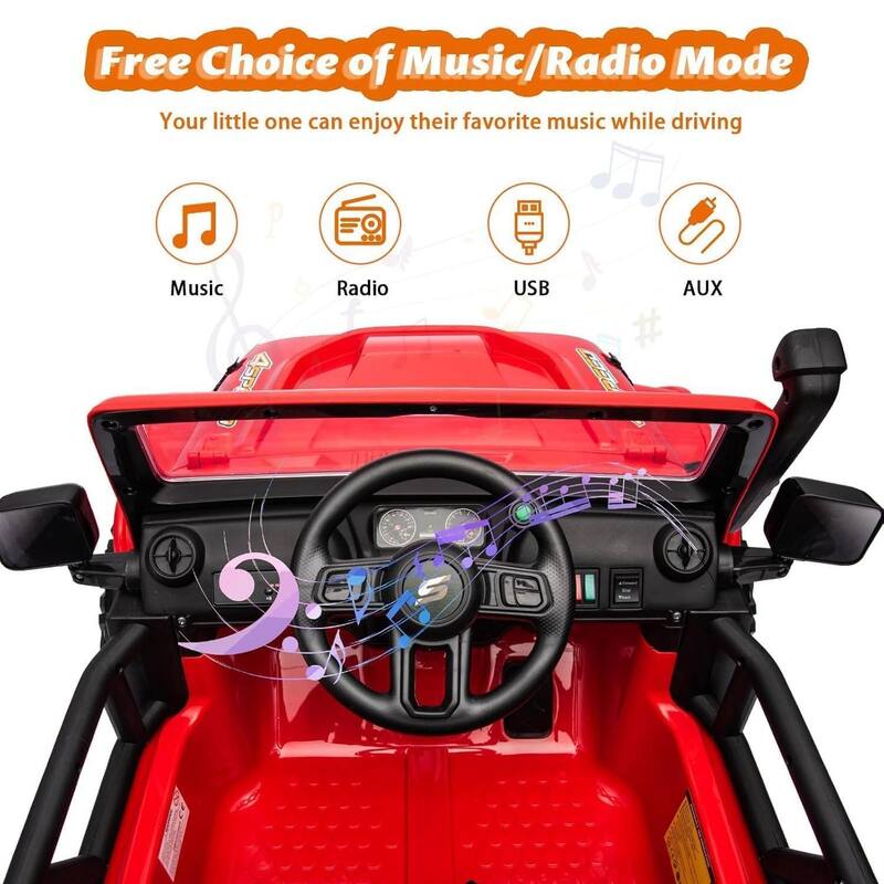 2 Seater Electric Truck, 24V Ride On Car for Kids Best Gift