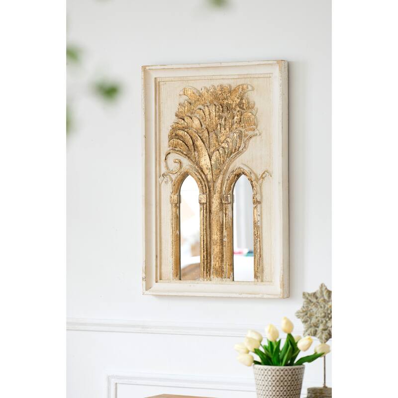 Mid-Century Modern Wall Mirror - Gold Leaf Details, Set of Two