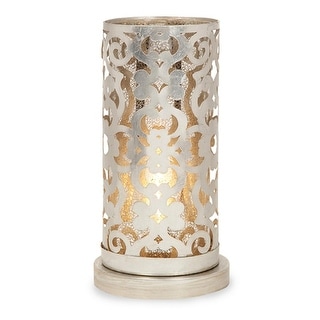 14 Loughlin Sophisticated Iron Pillar Candle Hurricane Table Lamp Silver Overstock 16608289