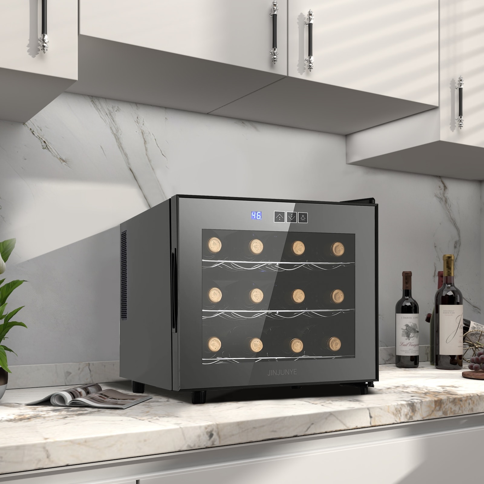 12-Bottle Wine Cooler Refrigerator(46-66°F), Small Wine Fridge 12-Bottle Wine Cooler Refrigerator(46-66°F), Small Wine Fridge