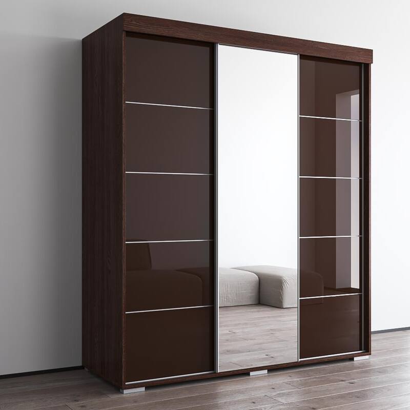 Aria Modern 3-door Wardrobe Armoire with Mirror