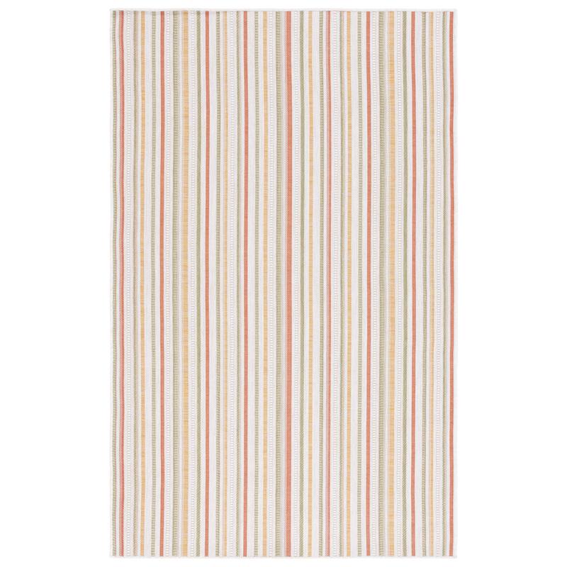 SAFAVIEH Courtyard Hely Indoor/ Outdoor Rug - 6'7" Square - Beige/Rust Yellow