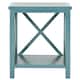 SAFAVIEH Candence Teal Cross Back End Table - 18.1