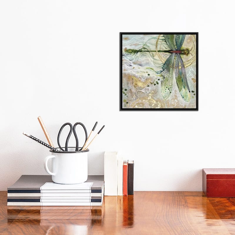 iCanvas "Damsel Fly II" by Stephanie Law Framed Canvas Print