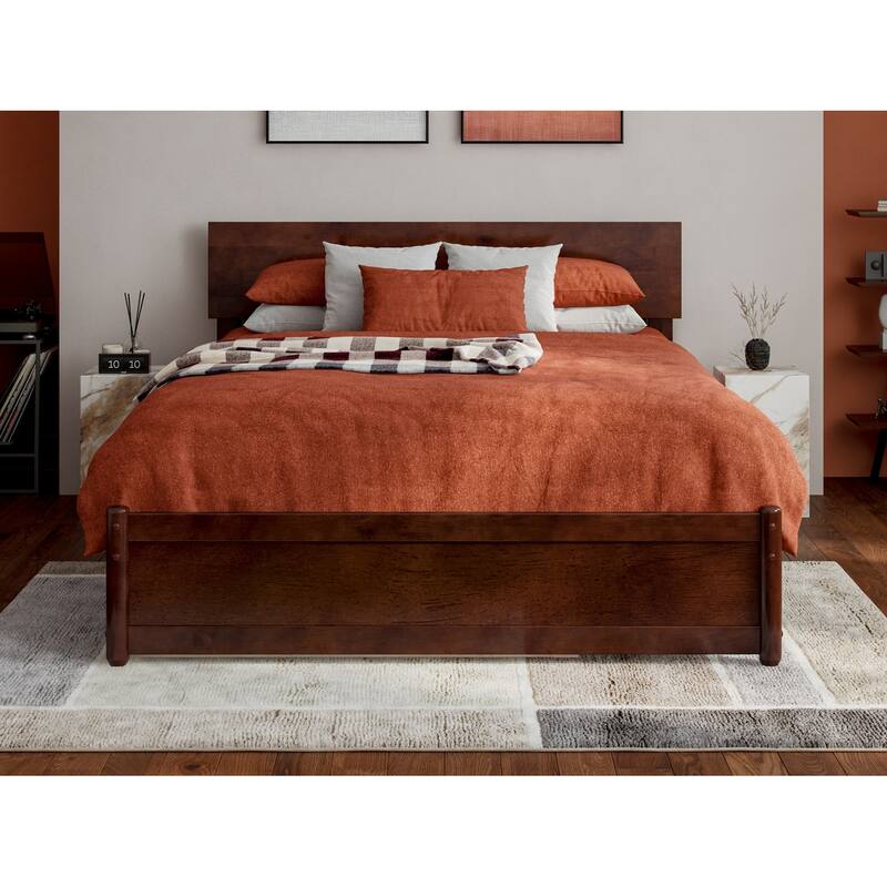 Wesley Platform Bed with Panel Footboard and Twin Trundle