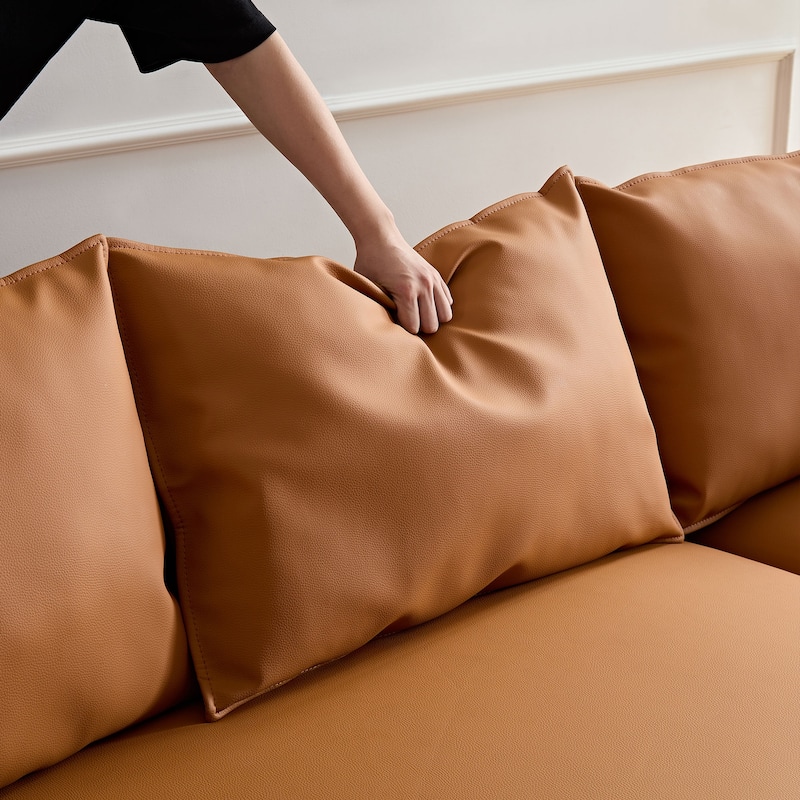 L-Shaped Leather Sectional Sofa with Chaise – Large Luxe Couch for Living Room