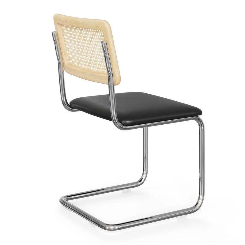 Hayward Cane Back Fabric Side Chair Chrome Frame (Set Of 2)