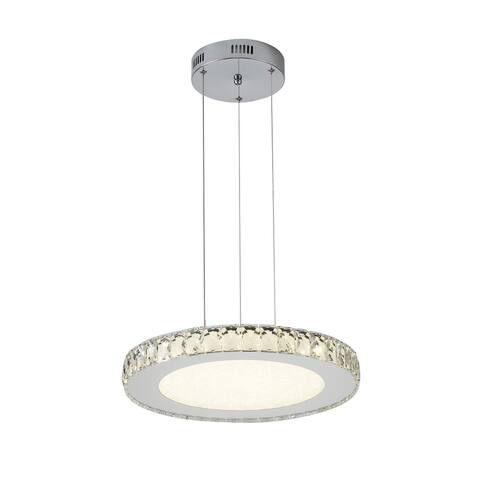 Dimmable LED Pendant Lighting with Stainless Steel Frame and Crystal Cover