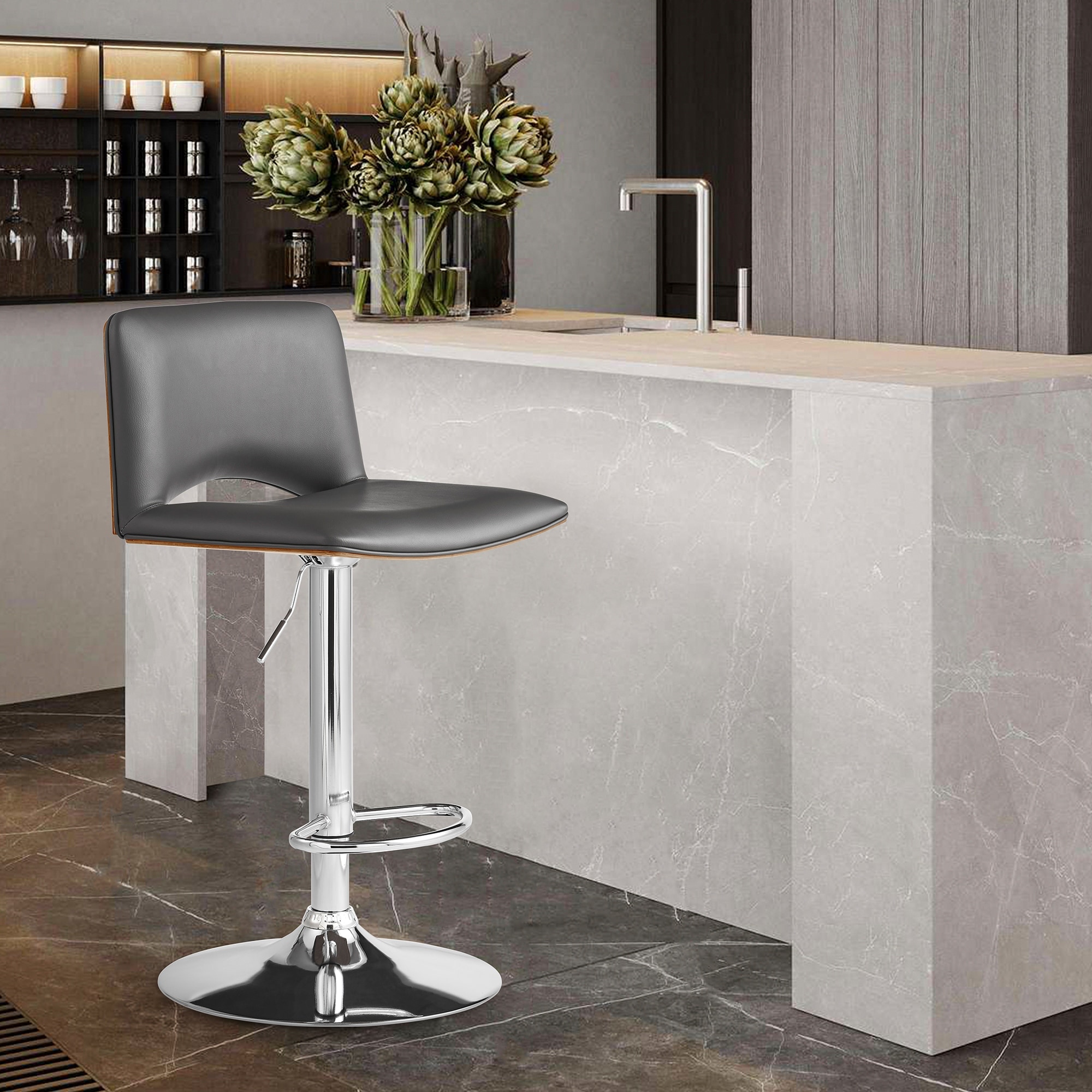 Real leather gas outlet lift bar stools