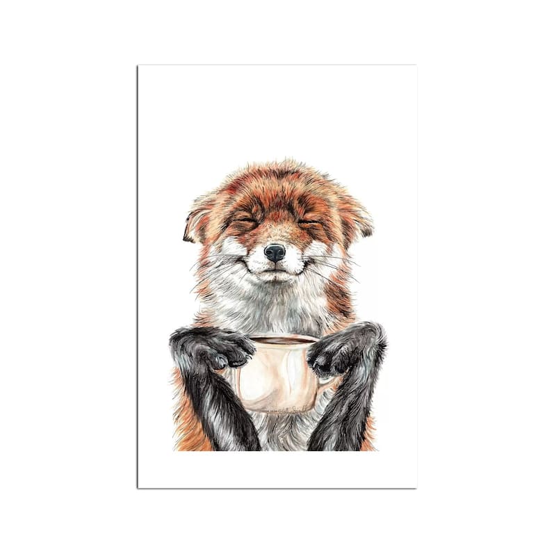 Morning Fox Fine Art Paper Print by Holly Simental - Multi