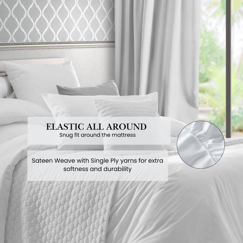 Pointehaven Long Staple Cotton Extra Deep Pocket 400 Thread Count Bed Sheet Set