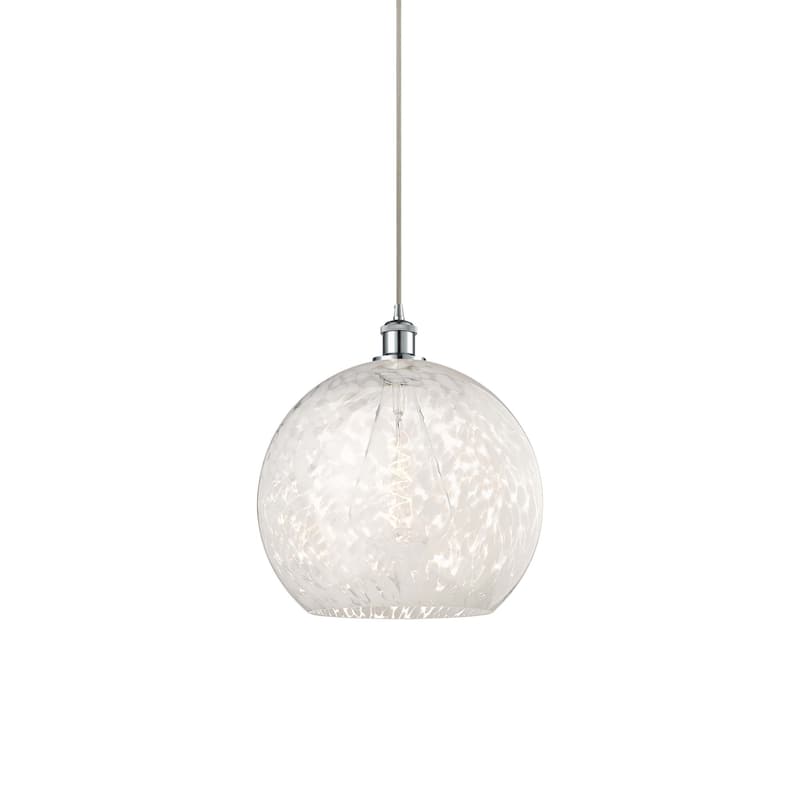 Innovations Lighting 516-1P-17-14 White Mouchette Pendant White - Polished Chrome
