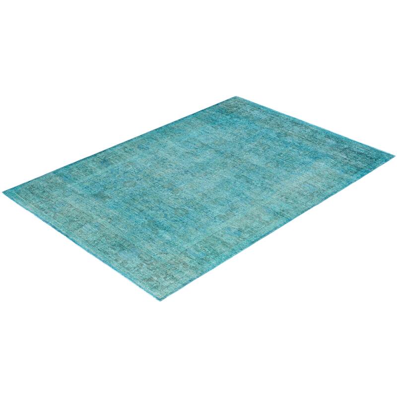 Vibrance One-of-a-Kind Hand-Knotted Area Rug - Blue, 5' 9" x 8' 3" - 5' 9" x 8' 3"