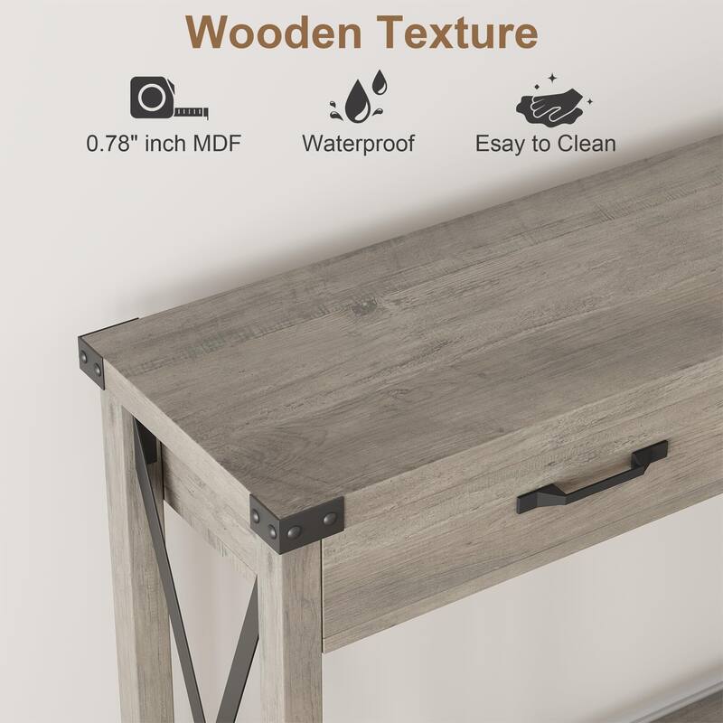 31-inch Side Table Suitable for Entrances, Hallways, and Living Rooms Two-Tier